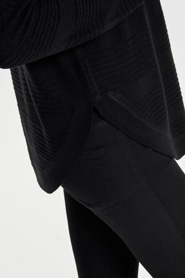 Only Camisola de manga comprida e gola redonda preto