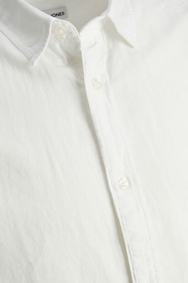 Jack & Jones Camisa slim fit con lino blanco
