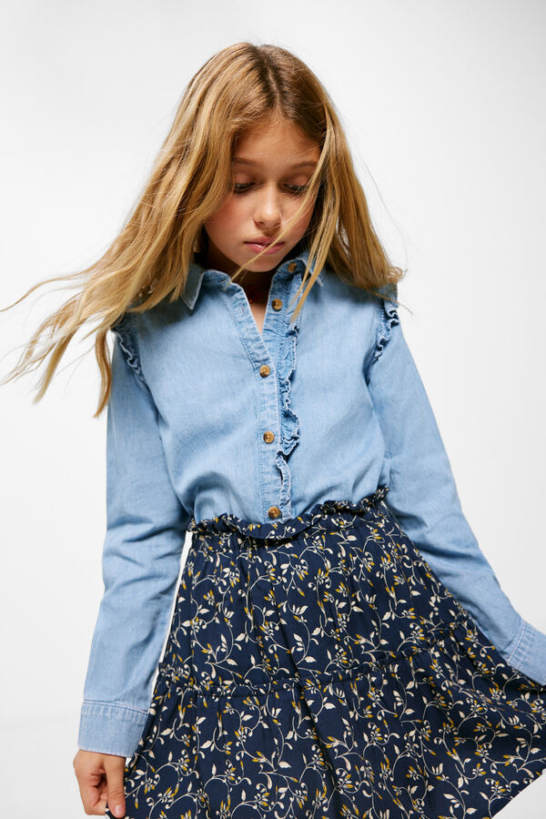 Springfield Kids Saia flores para menina azul