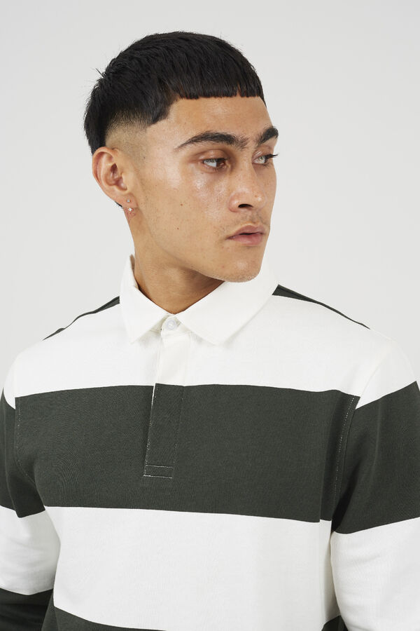 Brave Soul Sudadera cuello polo verde