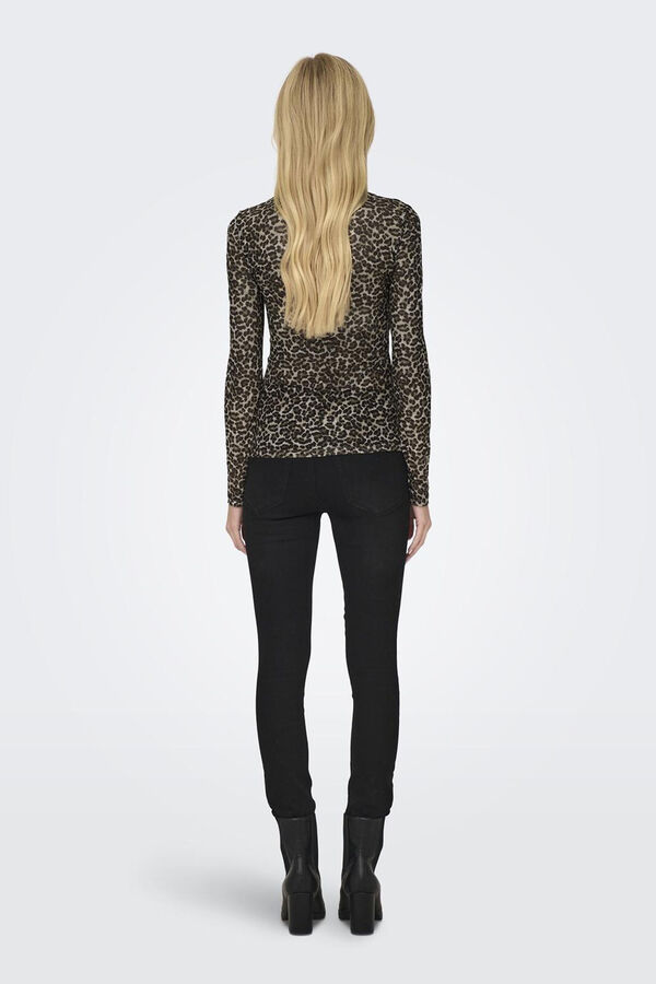 Only Top semitransparente ajustado gris