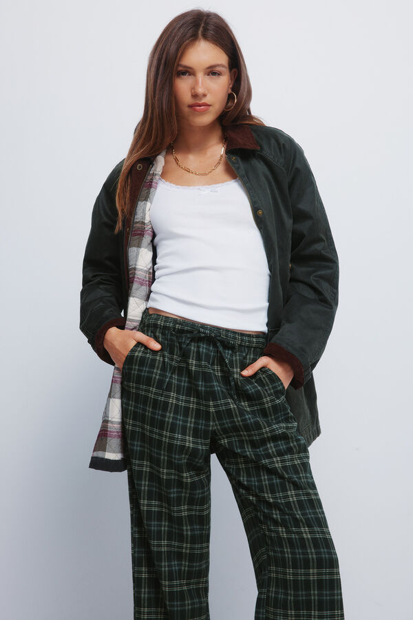 Springfield Cal&ccedil;as jogger xadrez verde