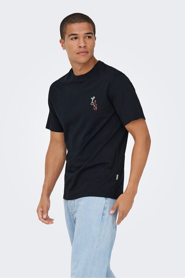 Only & Sons T-shirt de manga curta. preto