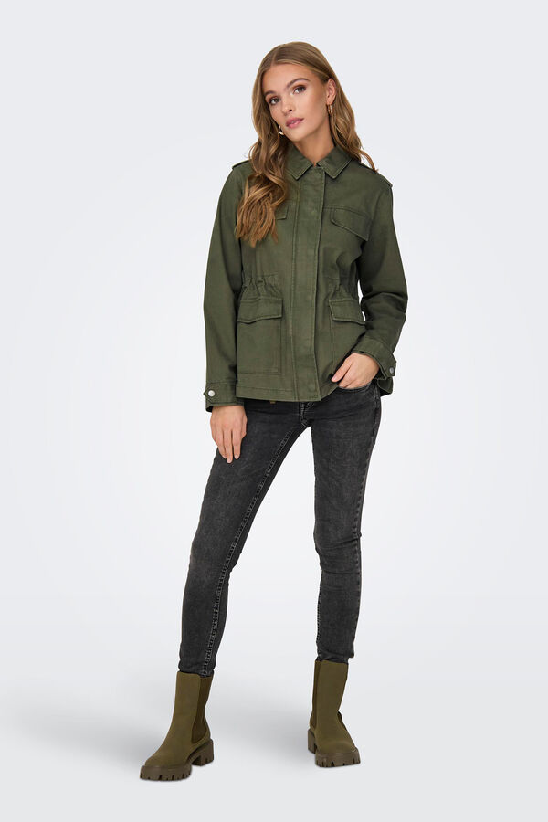 Only Chaqueta cargo kaki