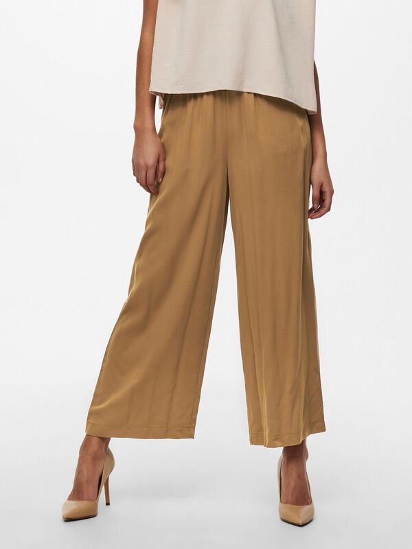 Only Pantalones corte ancho cinzento