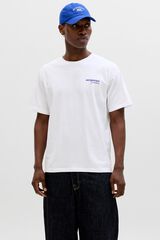 Jack & Jones Camiseta relaxed backprint blanco