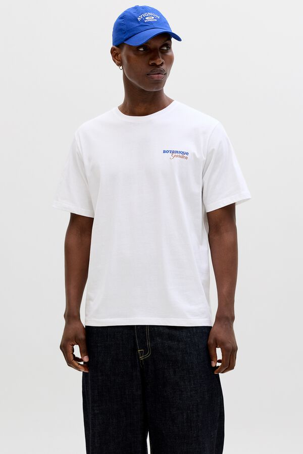 Jack & Jones Camiseta relaxed backprint blanco