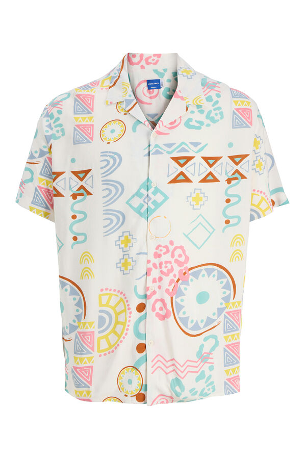 Jack & Jones Camisa relaxed fit estampada blanco