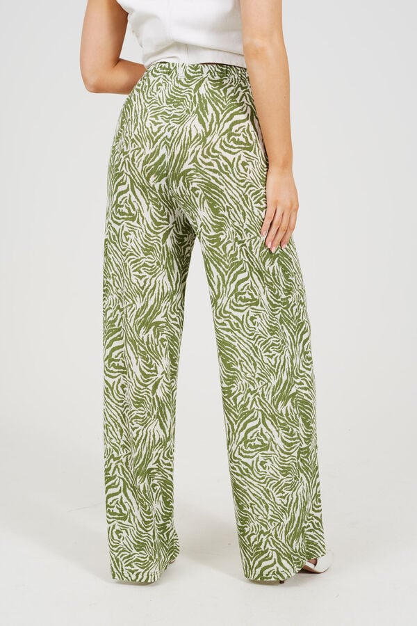 Brave Soul Cal&ccedil;as compridas estampadas verde