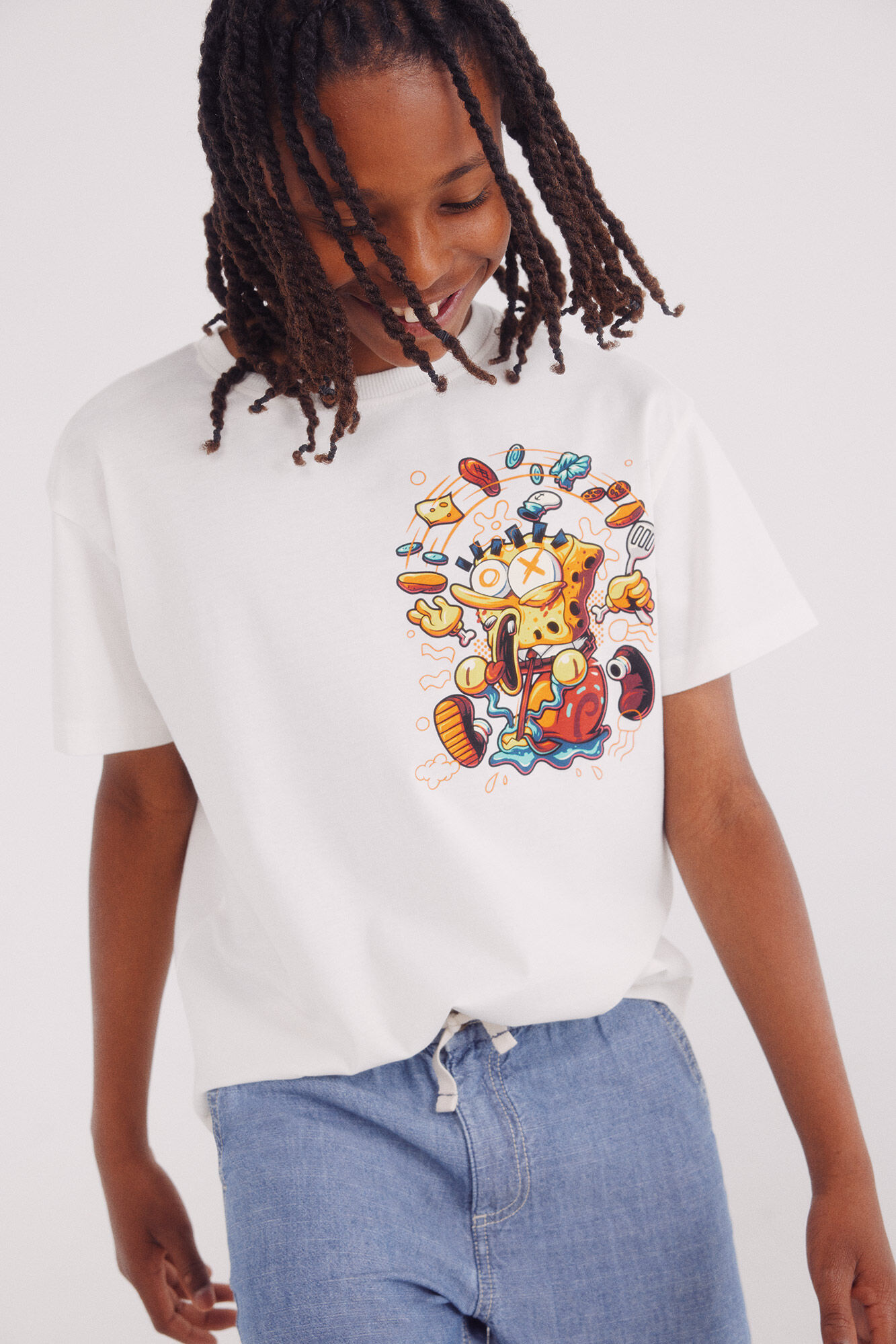 Springfield Kids Camiseta infantil Bob Esponja Cal&ccedil;a Quadrada
