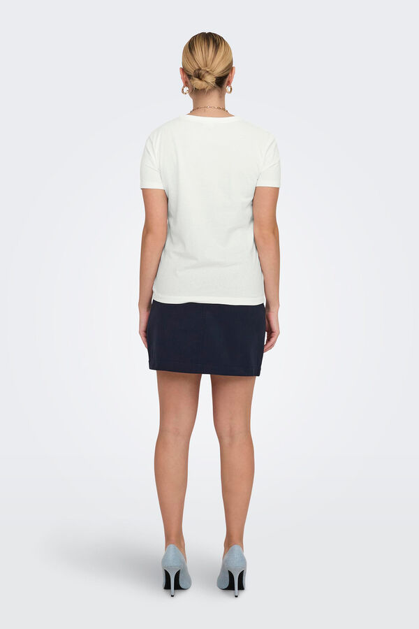 JDY T-shirt algod&atilde;o estampada branco