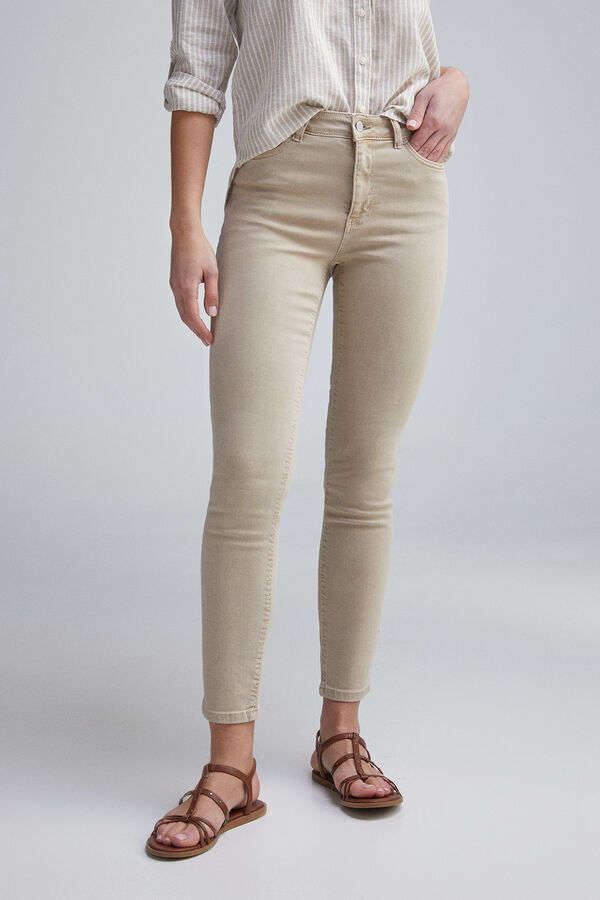 Springfield Cal&ccedil;a jeans cropped colorida castanho