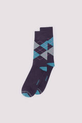 Springfield Meia jacquard diamante azul