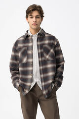 Tiffosi Sobrecamisa Oversized de Franela azul