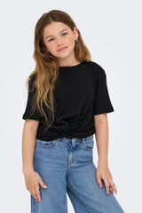 Only Girls Blusa de manga curta com n&oacute; preto