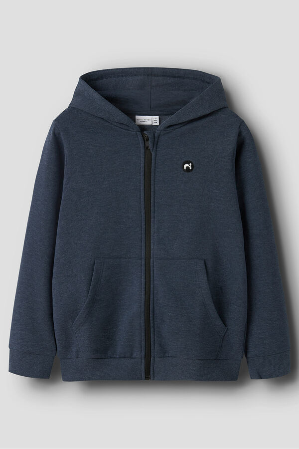 Name It Sweatshirt com fecho-&eacute;clair e capuz para meninos azul