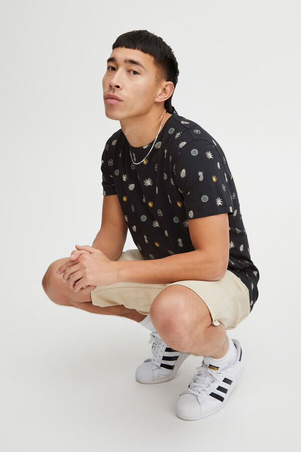 Blend T-shirt Manga Curta - Mini Print  preto