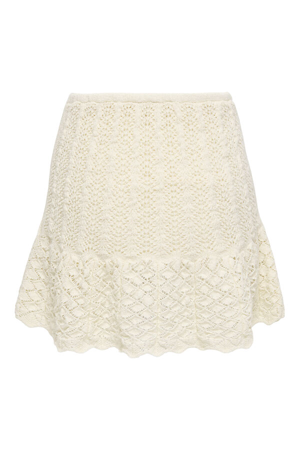 Only saia curta de crochet rosa