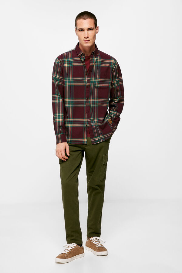 Springfield Camisa xadrez twill estampado