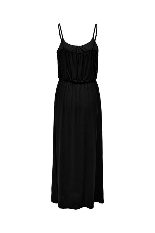 Only Vestido longo com al&ccedil;as ajust&aacute;veis preto