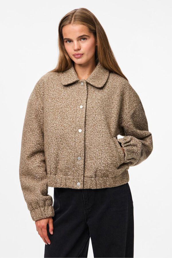 Pieces Chaqueta teddy cru