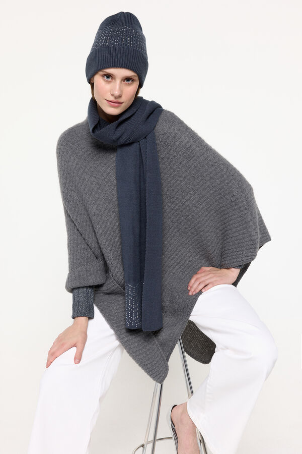 Pieces malha de malha com strass azul