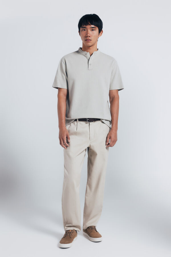 Springfield Polo piqu&eacute; cuello mao regular fit kaki