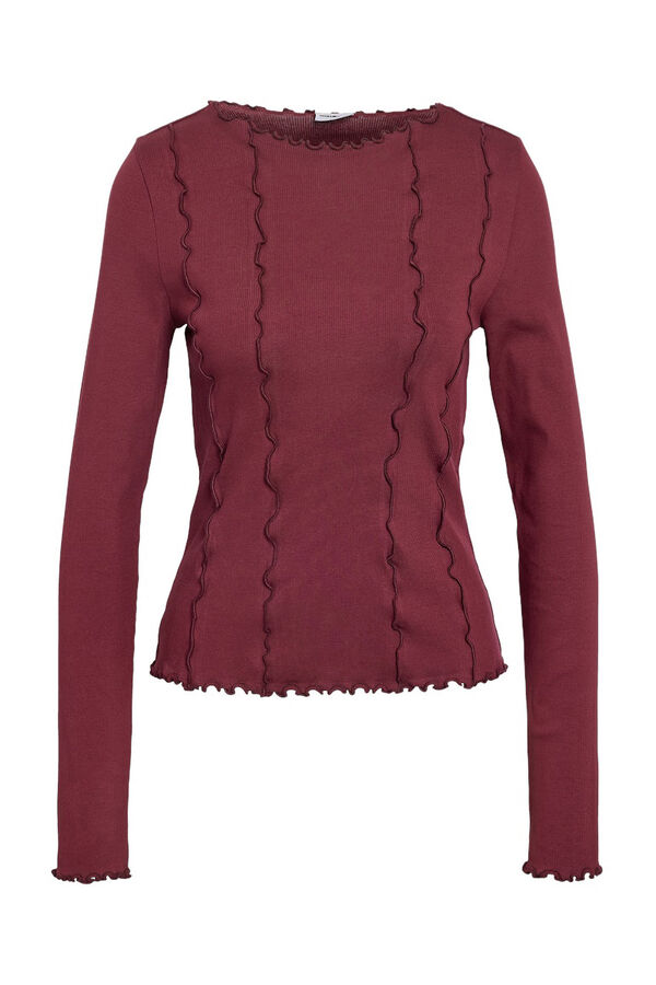 Noisy May Top manga larga costuras morado/lila