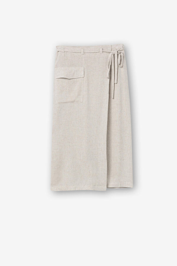 Tiffosi Saia Midi Cruzado Linho cru