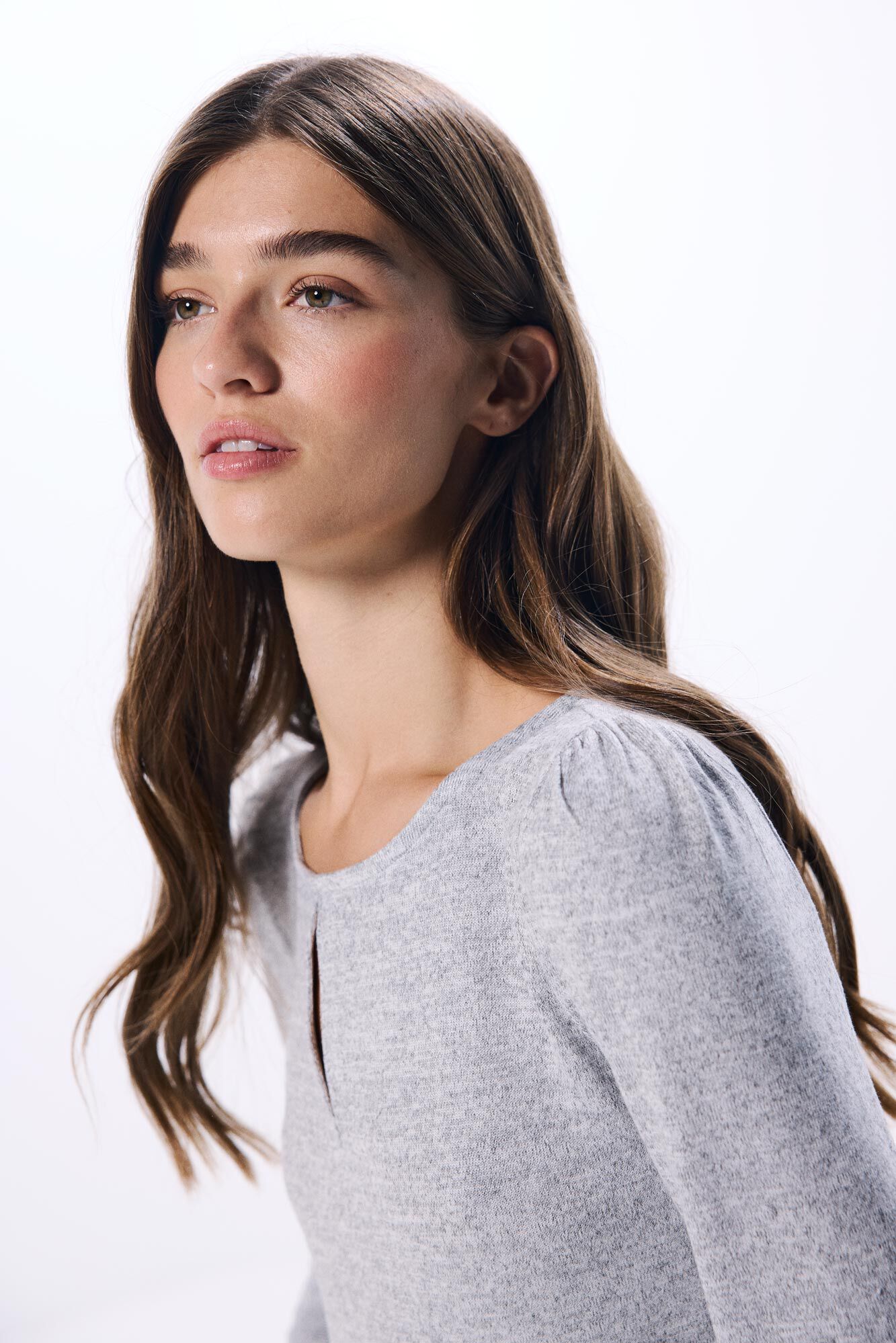 Springfield Camiseta abertura escote punto cortado