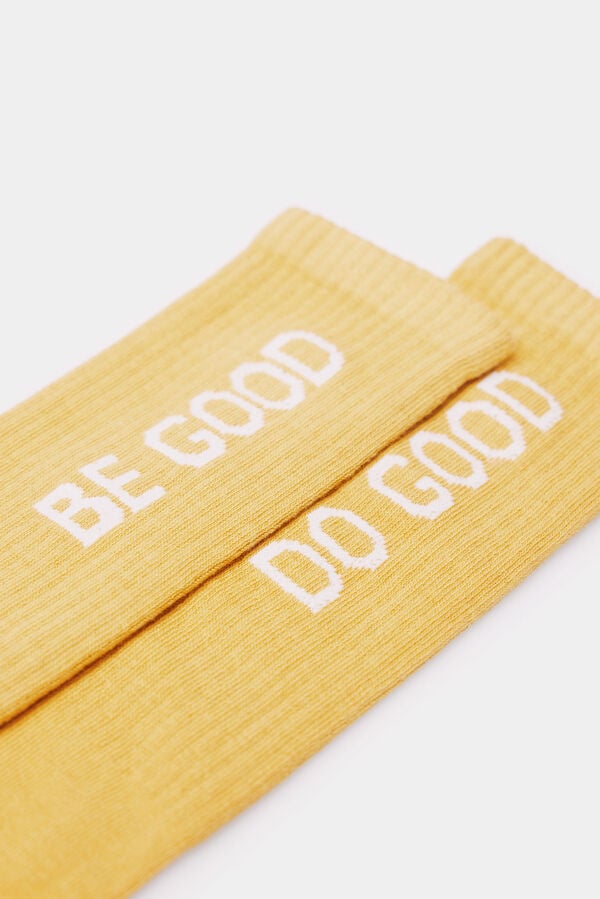 Springfield Meias de canelado compridas com palavras estampado