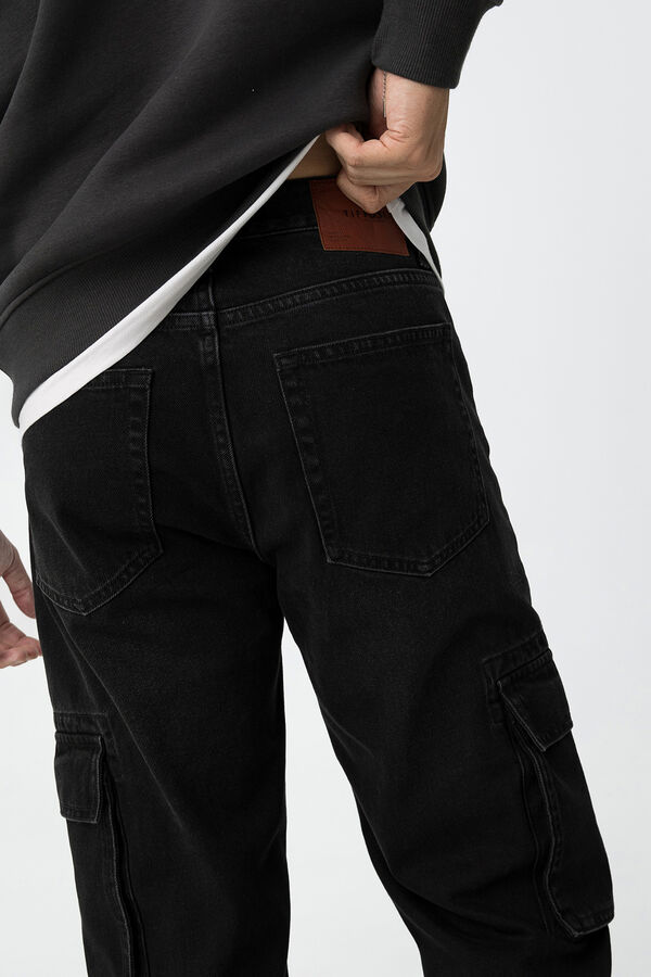 Tiffosi Young Jeans Cargo Wide Leg negro