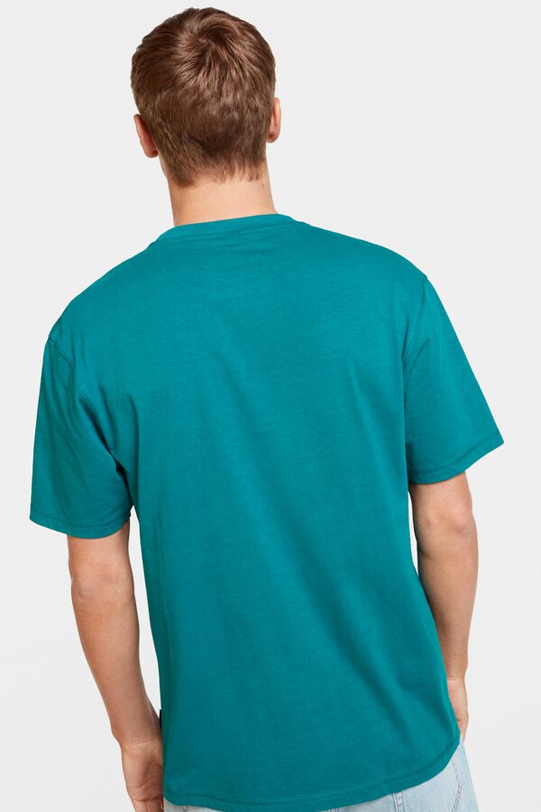 Springfield T-shirt básica com bolso de remendo água verde