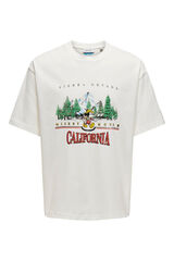 Only & Sons T-shirt com desenho frontal branco