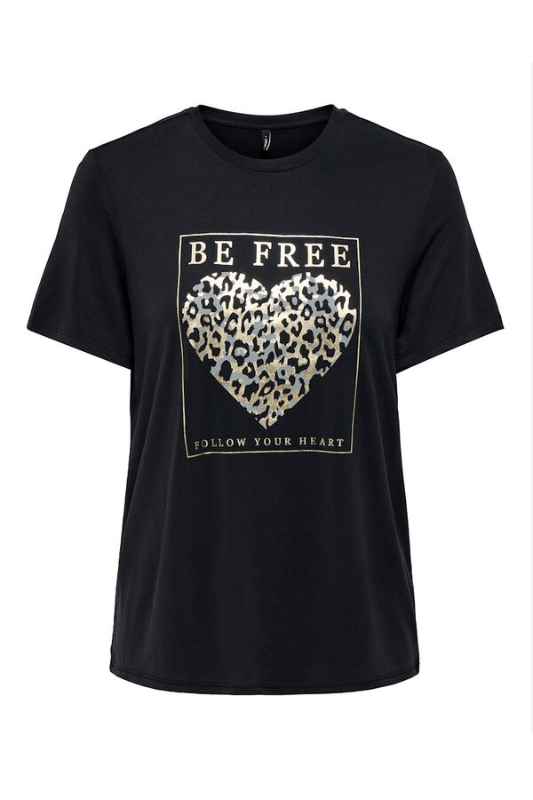 Only T-shirt com desenho frontal  preto