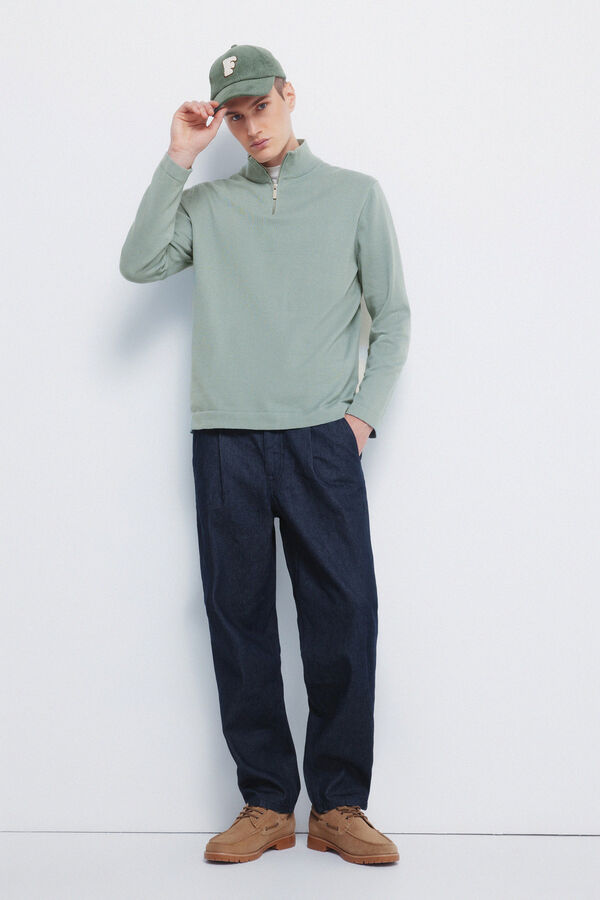 Springfield Camisola Milano com fecho-&eacute;clair verde