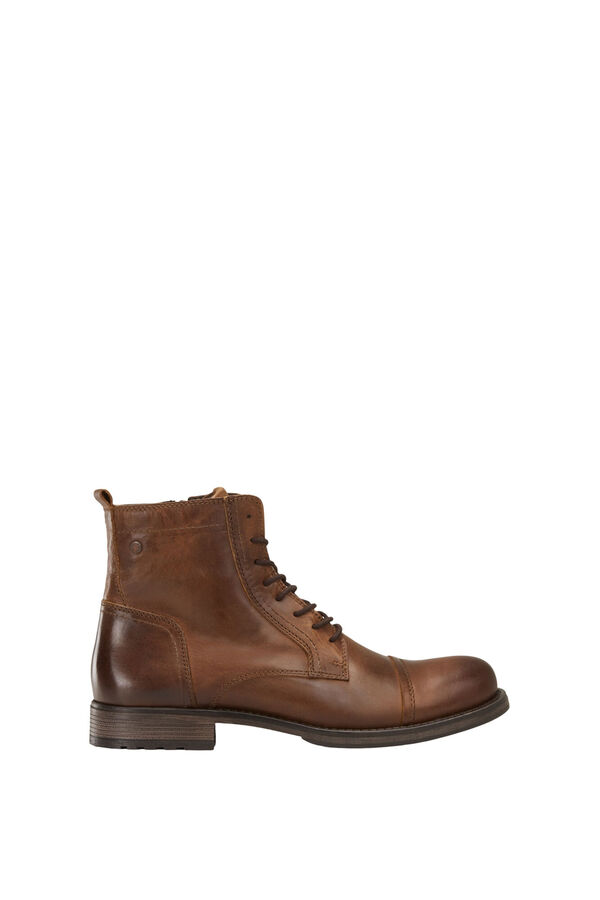 Jack & Jones Botas de pele com atacadores cru
