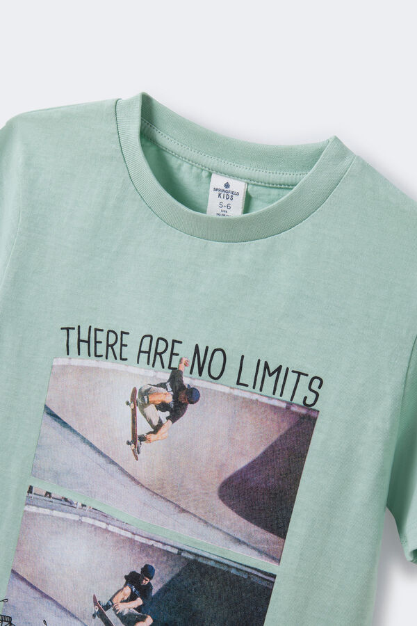 Springfield Kids T-shirt print "no limits" menino verde