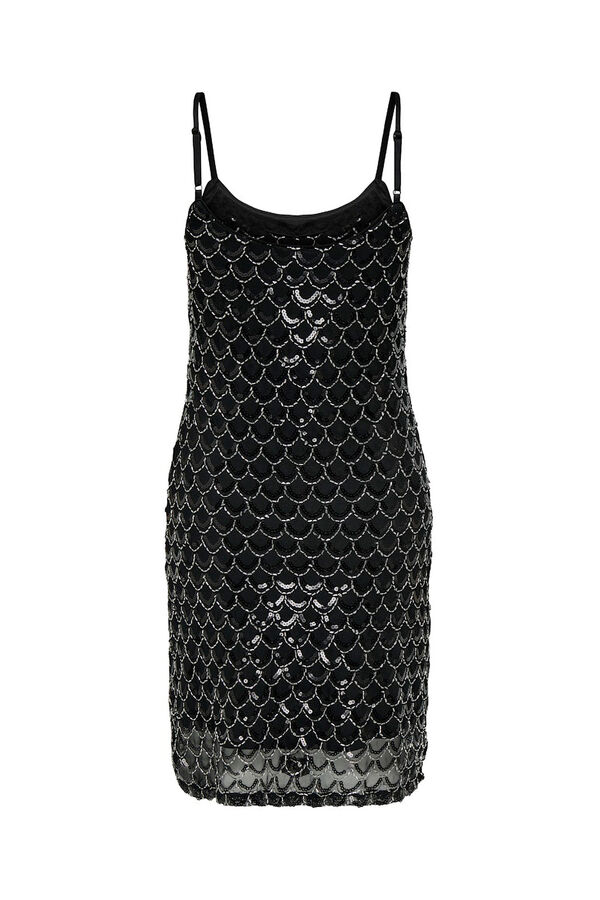 Only Vestido curto de lantejoulas preto