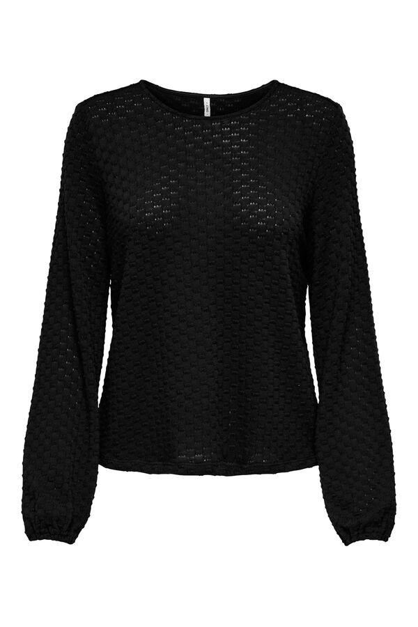 Only Blusa textura manga larga negro