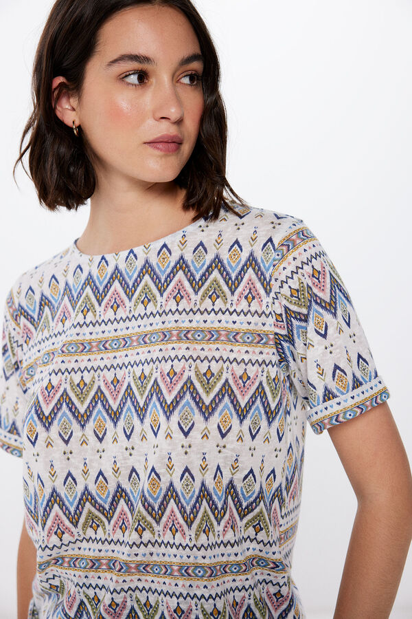 Springfield Camiseta Bordado &Eacute;tnico estampado