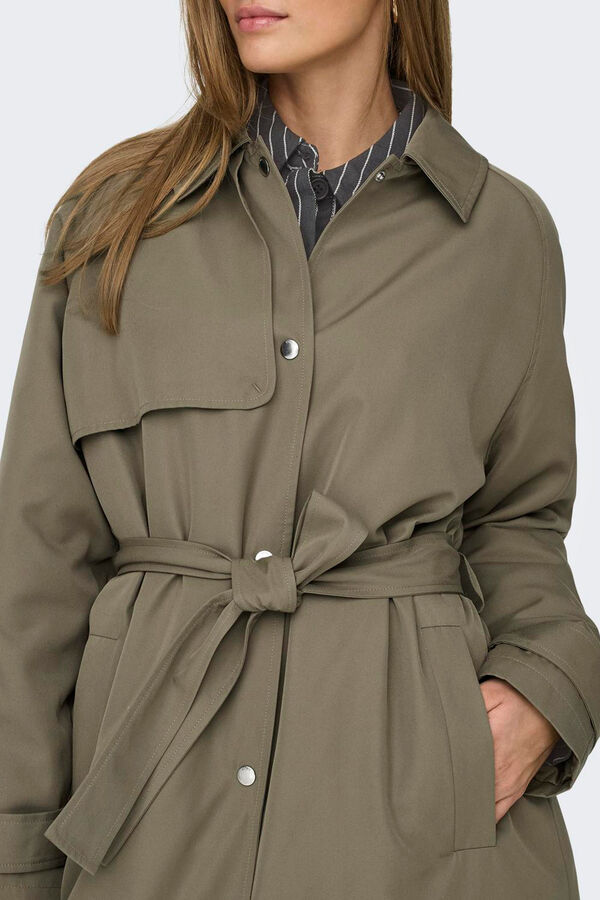 Only Gabardina comprida cinzento