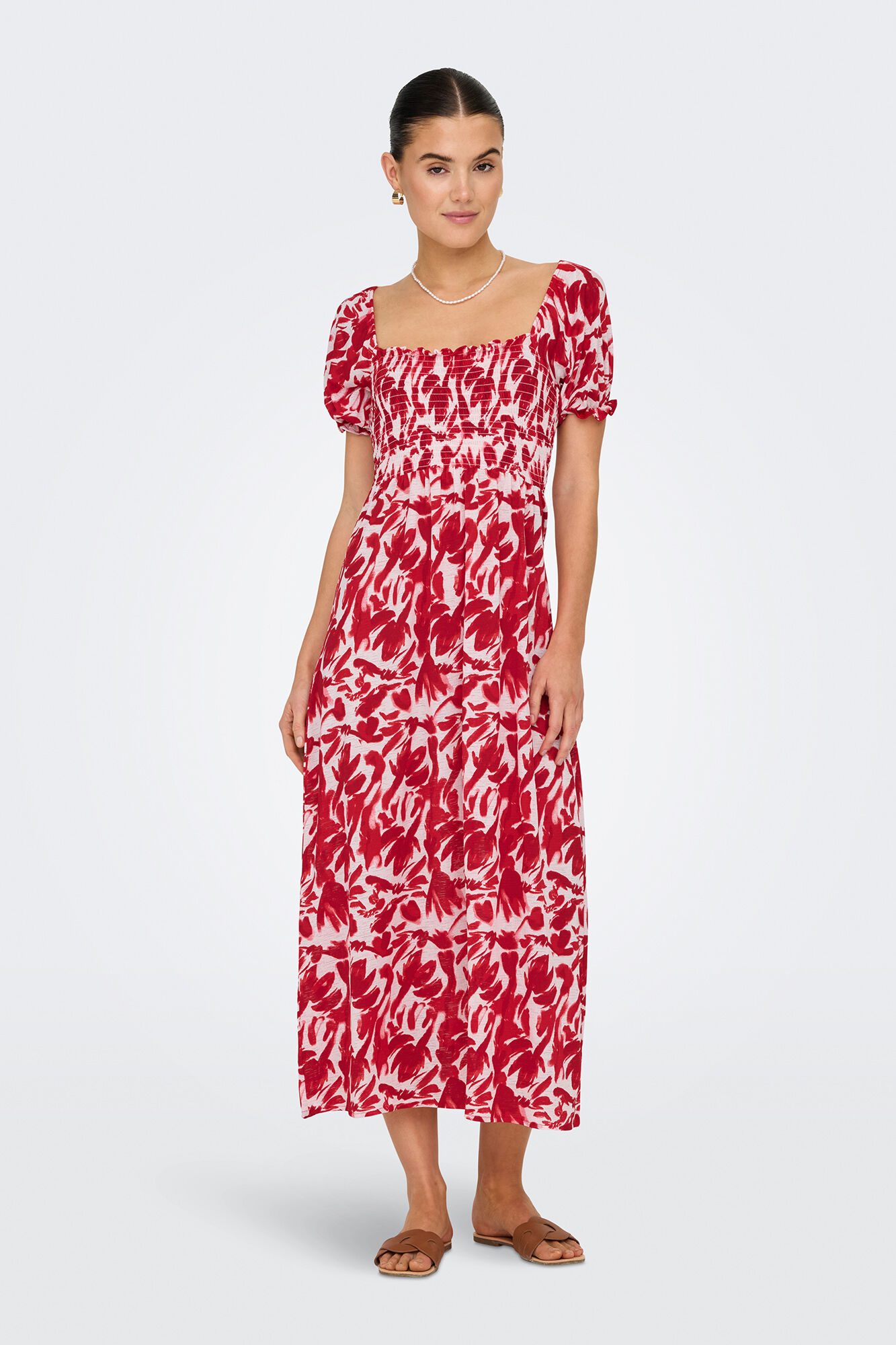 JDY Vestido largo nido de abeja