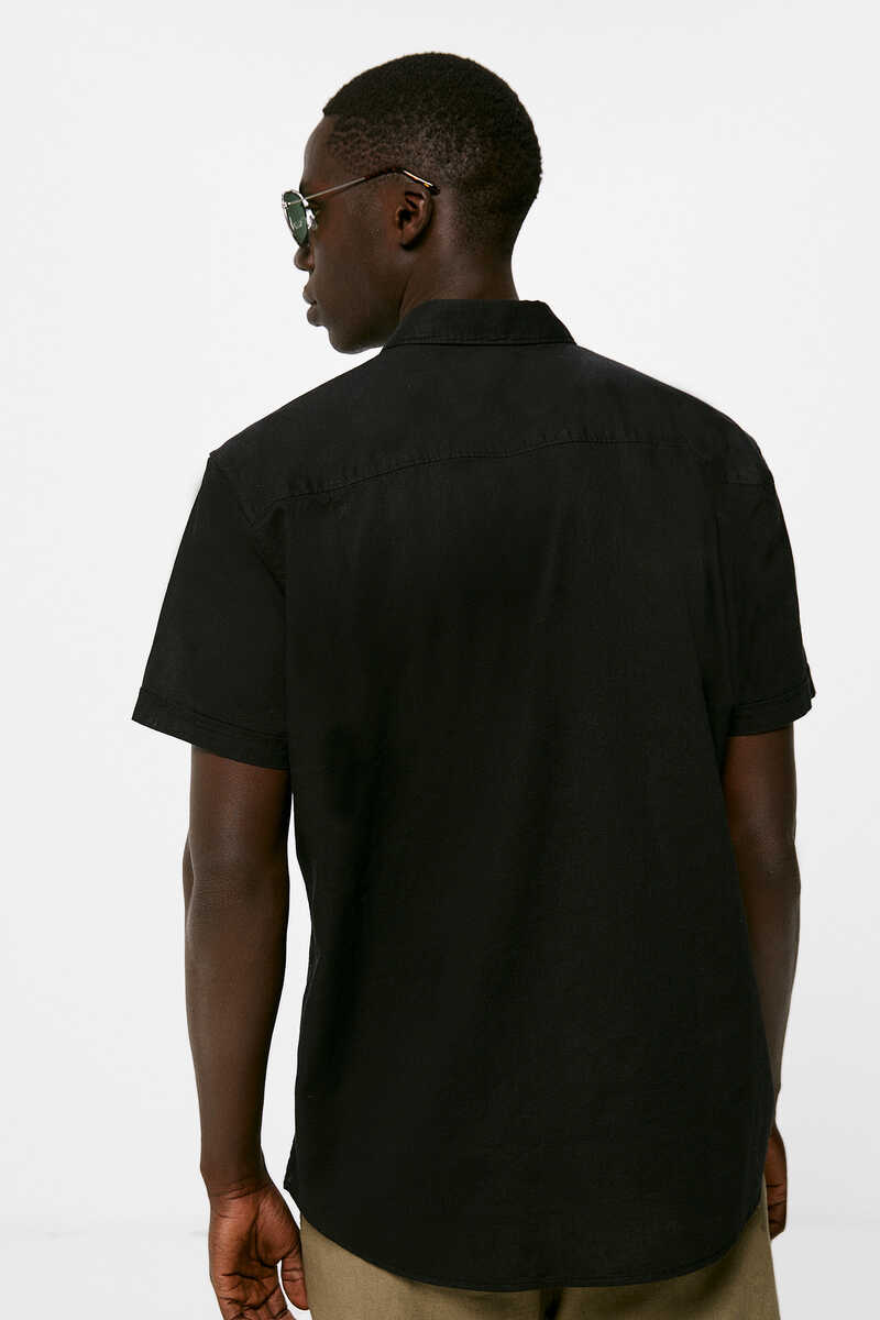 Springfield Camisa lino negro