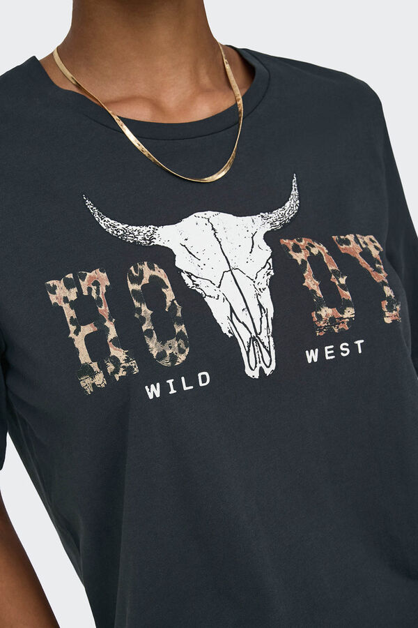 Only Camiseta manga corta regular fit negro