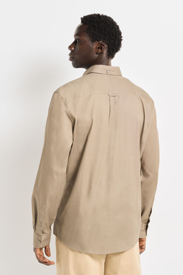 Springfield Camisa vestir tencel nude