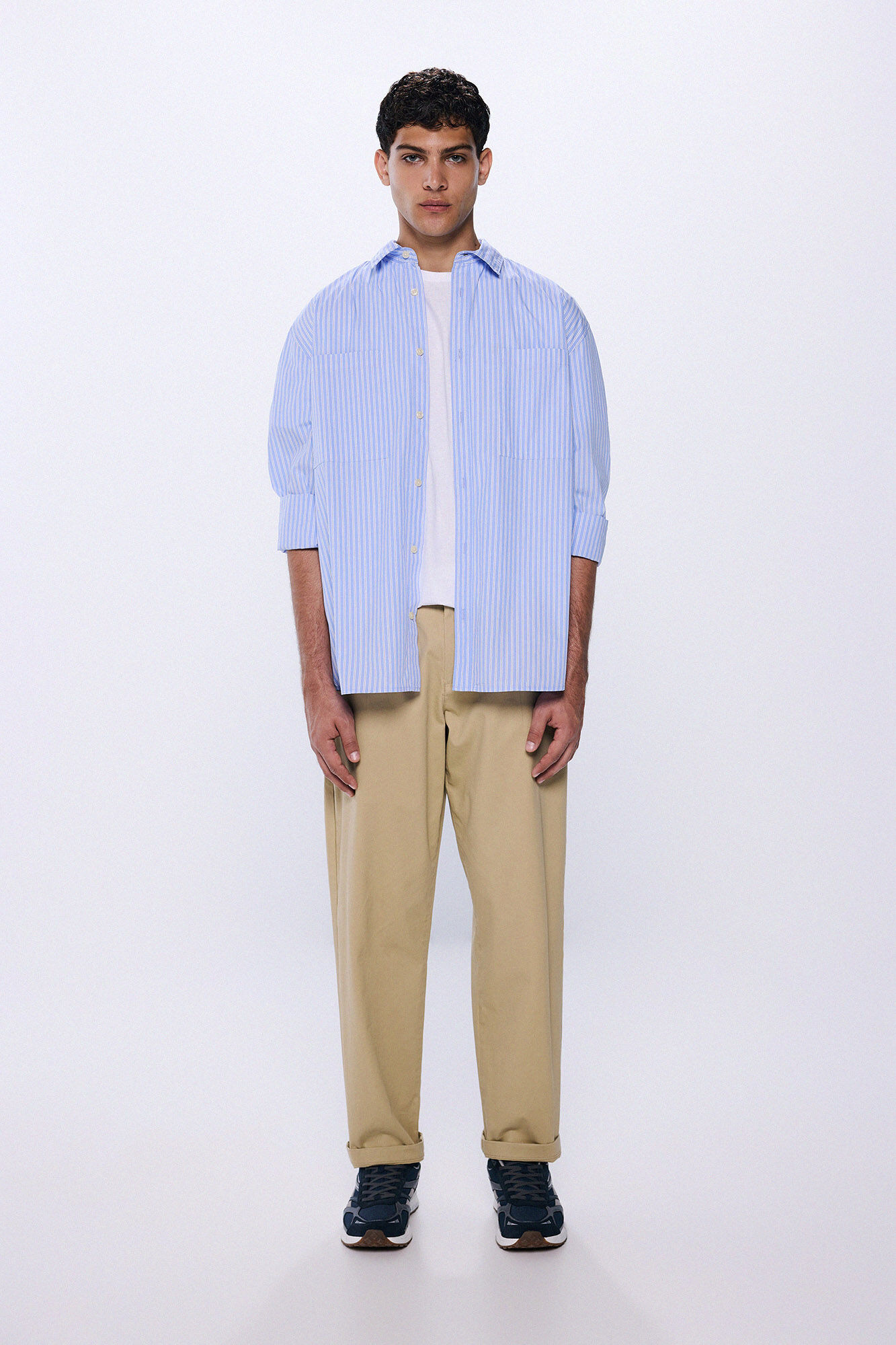 Springfield Camisa oversize rayas popel&iacute;n