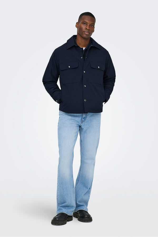 Only & Sons Sobrecamisa manga comprida. azul