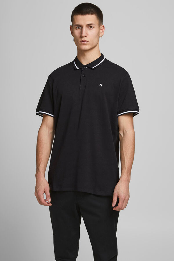 Jack & Jones Polo algod&oacute;n cuello contraste negro