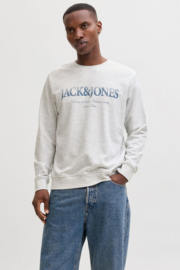 Jack & Jones Sudadera logo grande blanco
